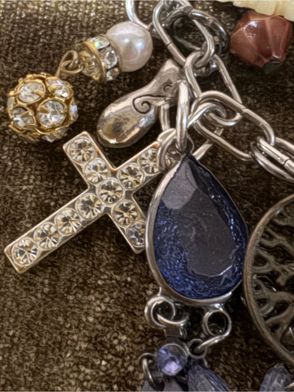 Vtg Upcycled Mother Mary Faith Based Handmade Charm Necklace Artisan Made OOAK - Picture 8 of 14